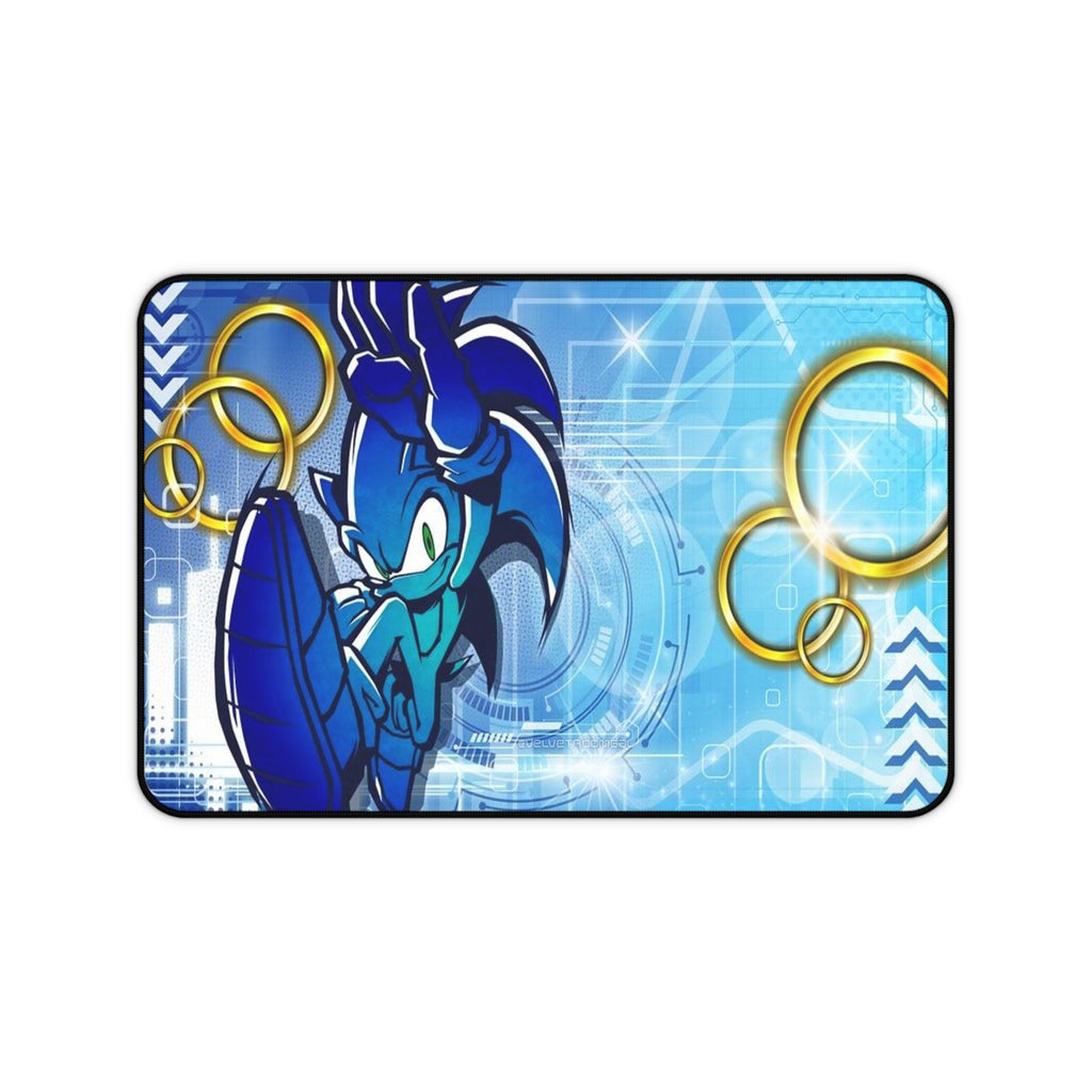 Blue Hedgehog Rings - Gaming Mouse Pad
