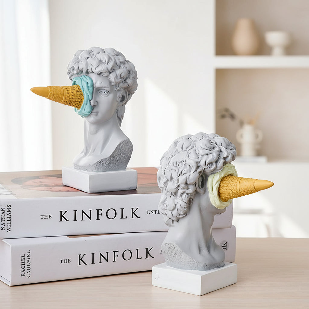 Ice Cream David Sculpture — Resin Desk Ornament