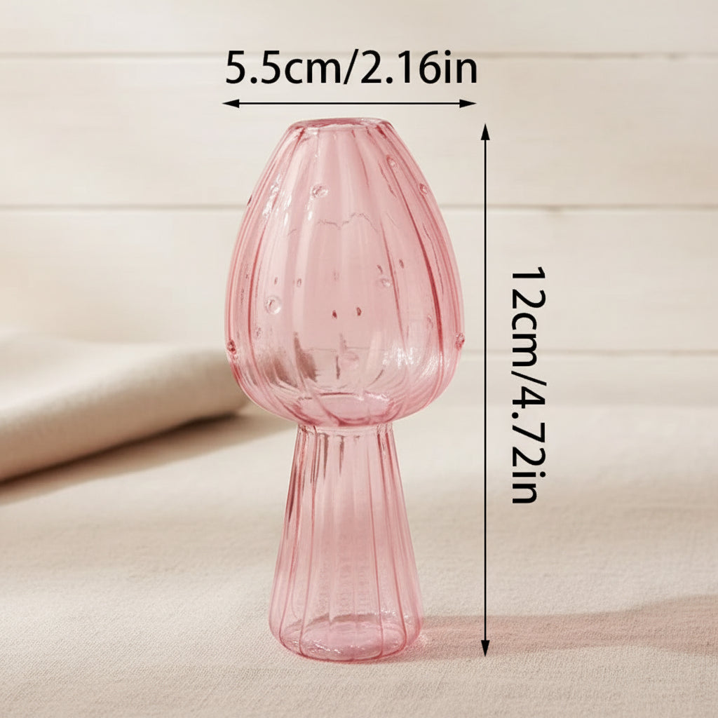 Glass Mushroom Vase — Nordic Style