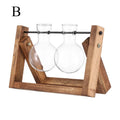 Glass Vase with Wooden Stand