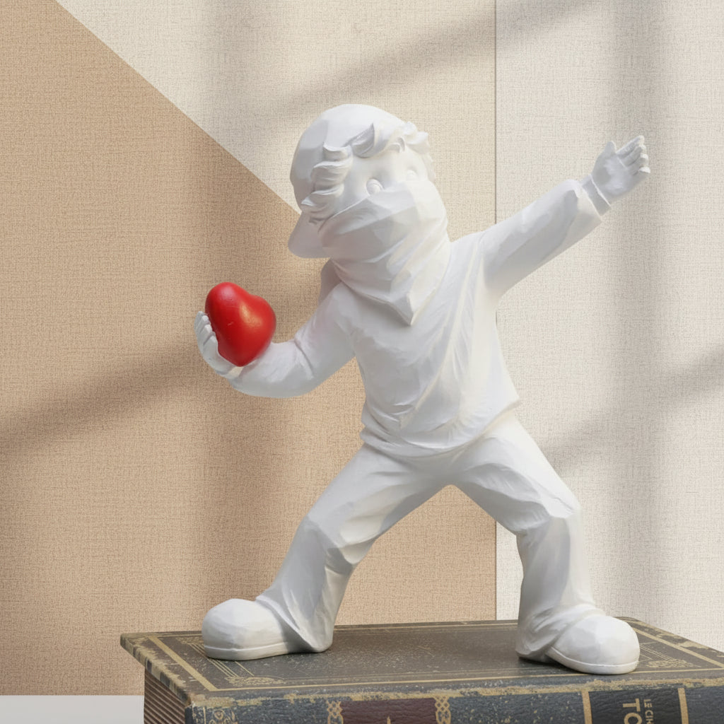 Banksy Stone Thrower Resin Sculpture