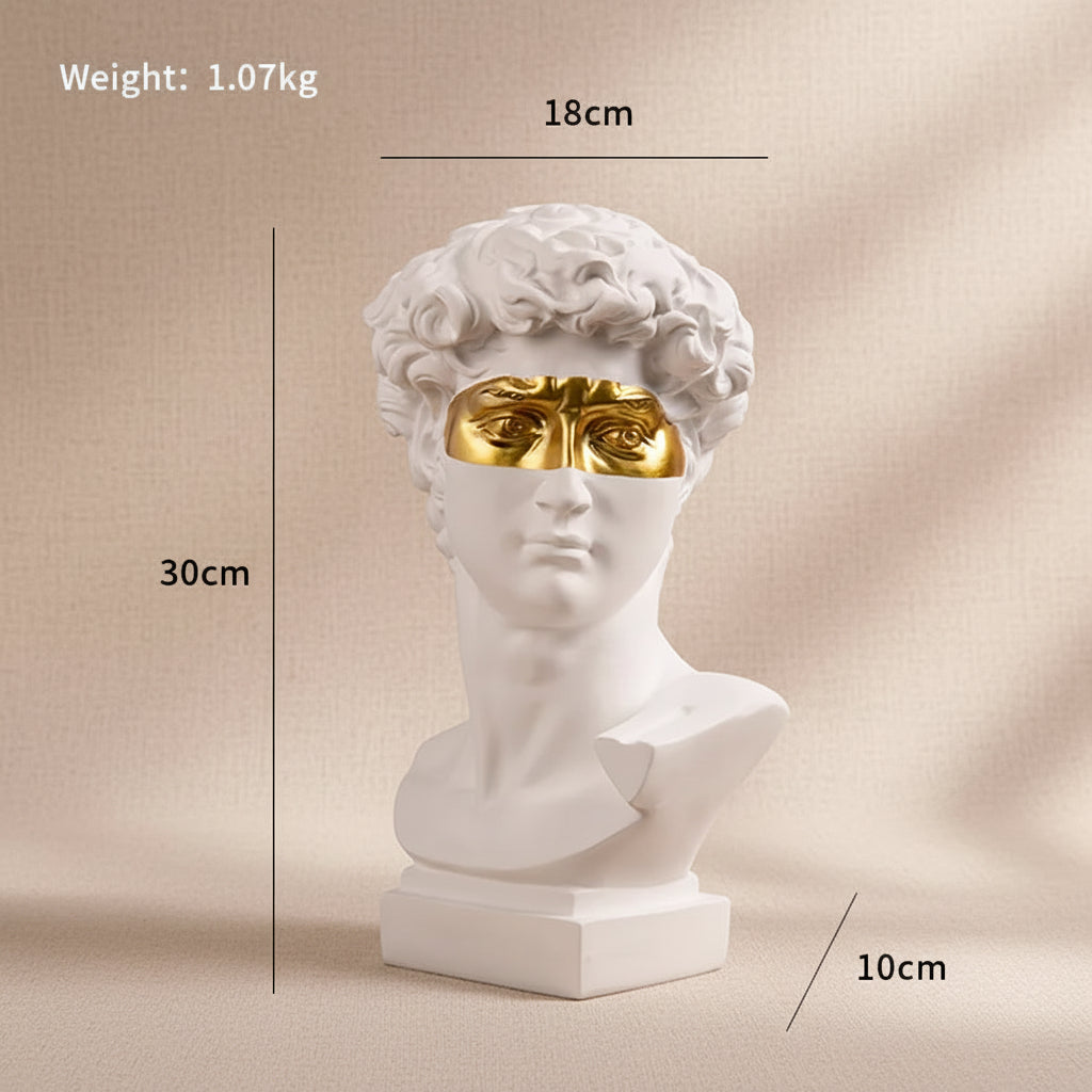 David Head Resin Bust Sculpture