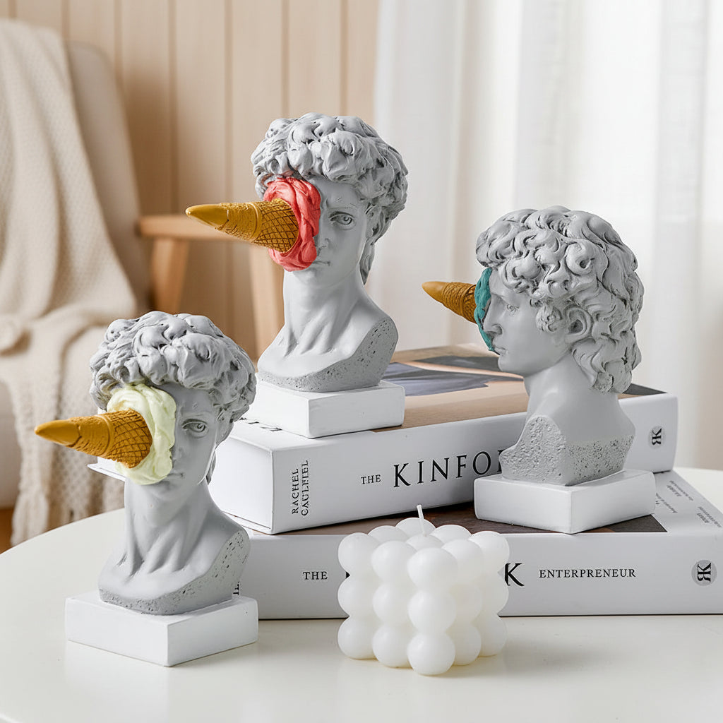 Ice Cream David Sculpture — Resin Desk Ornament