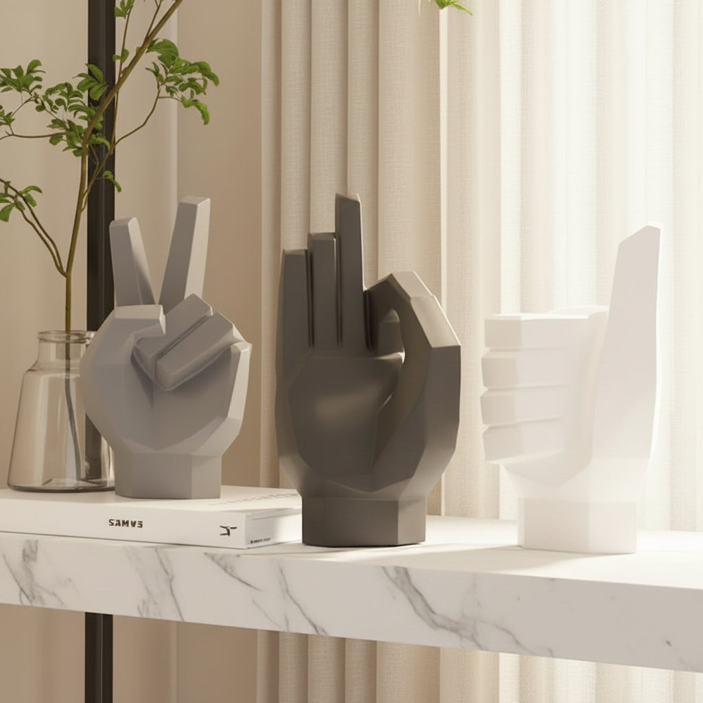 Resin Hand Gesture Sculpture