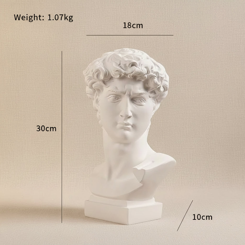 David Head Resin Bust Sculpture