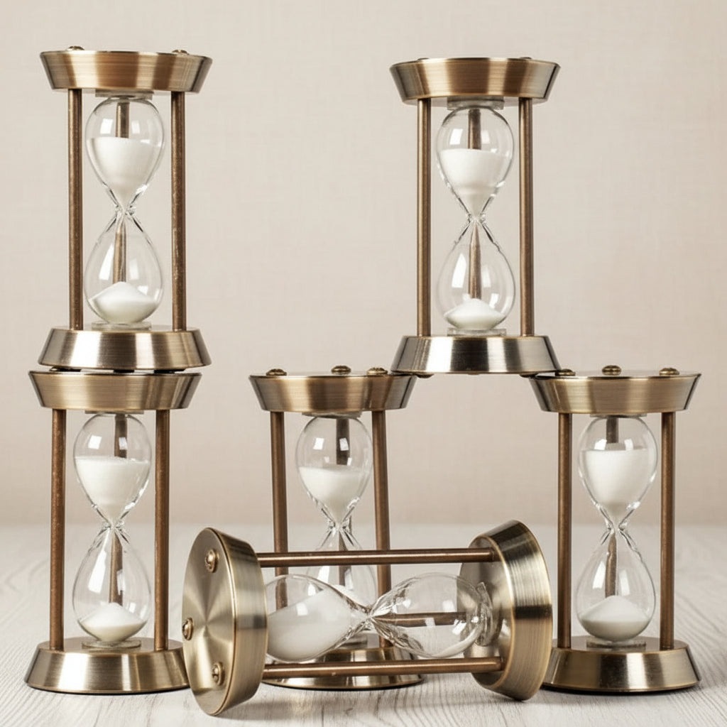 Nordic Metal Hourglass — Decorative Timer