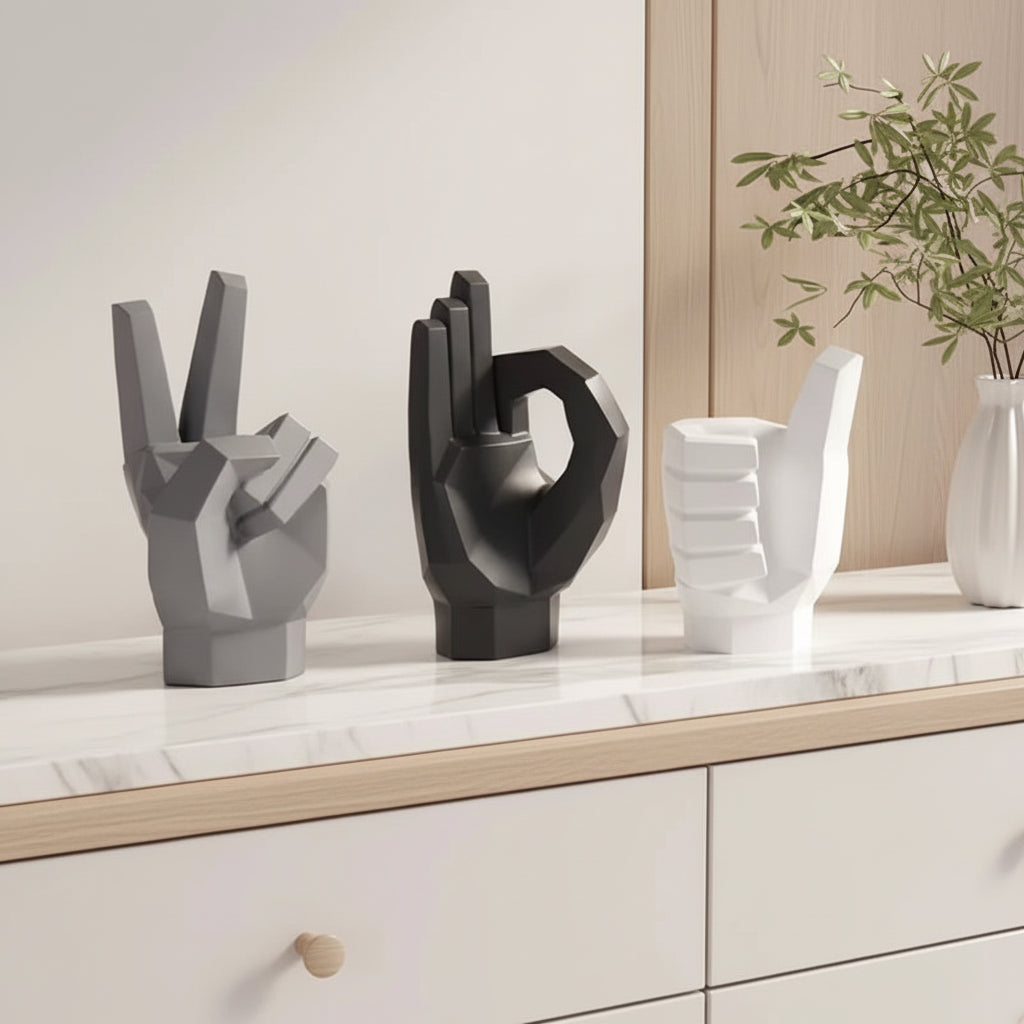 Resin Hand Gesture Sculpture