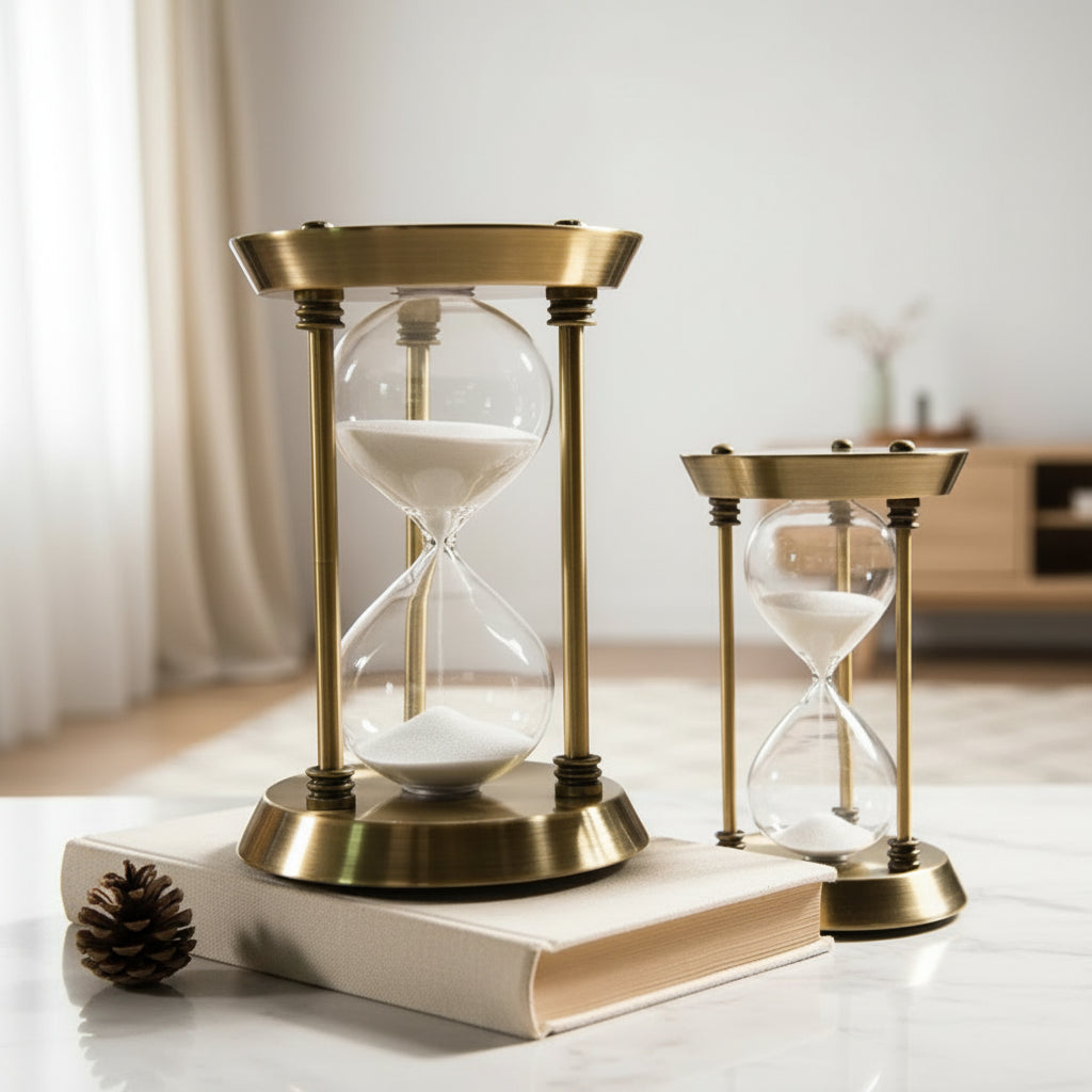 Nordic Metal Hourglass — Decorative Timer