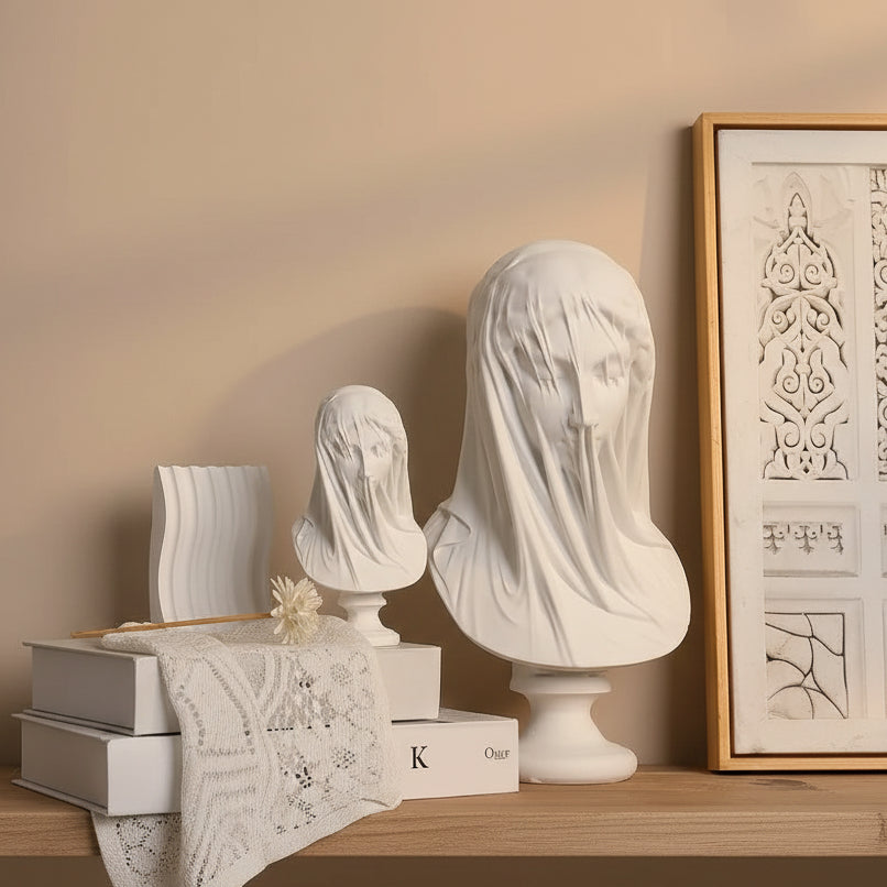 Veiled Lady Bust Sculpture