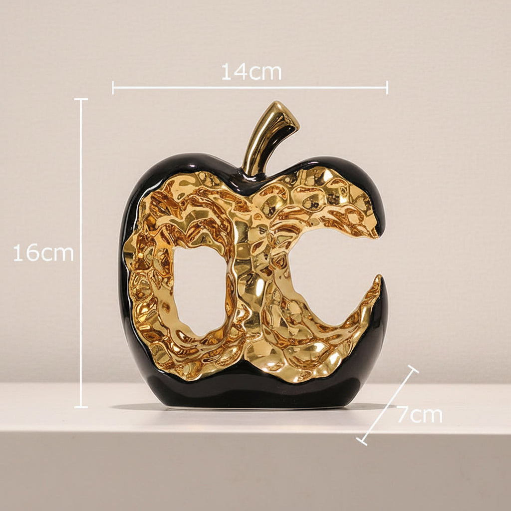 Gold-Plated Apple Ceramic Sculpture