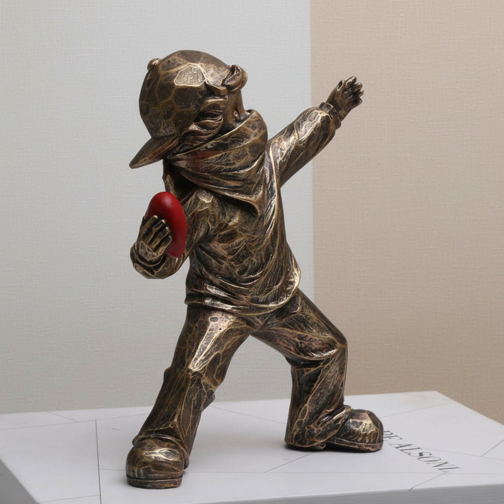 Banksy Stone Thrower Resin Sculpture