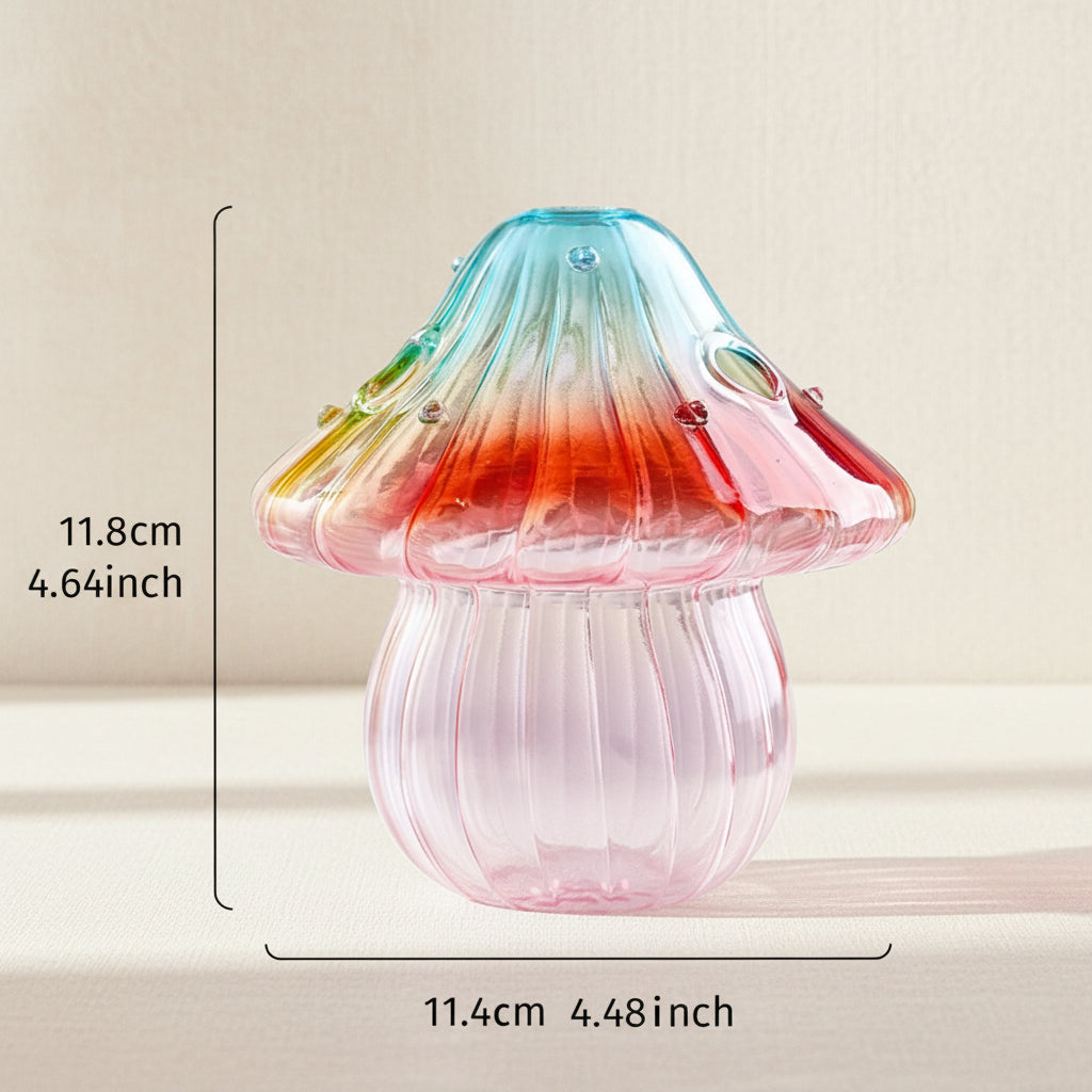 Glass Mushroom Vase — Nordic Style