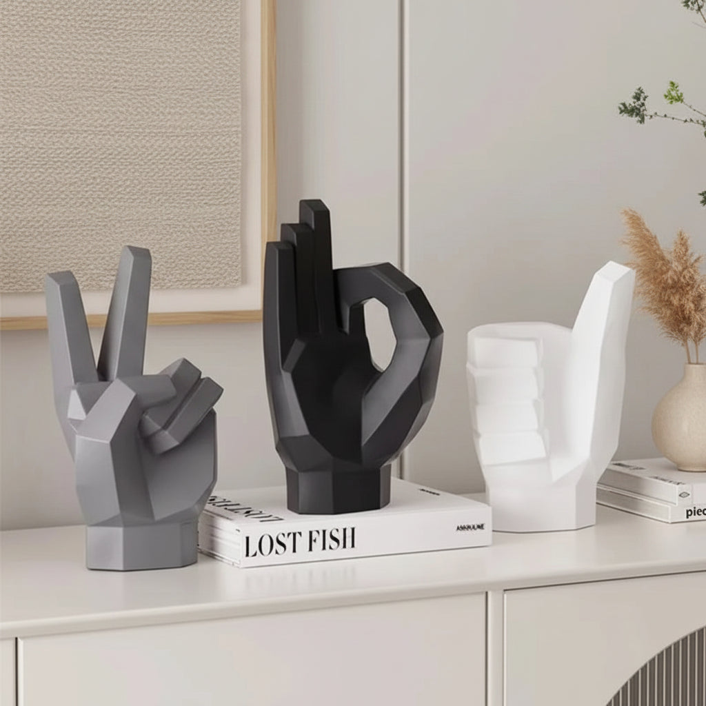 Resin Hand Gesture Sculpture