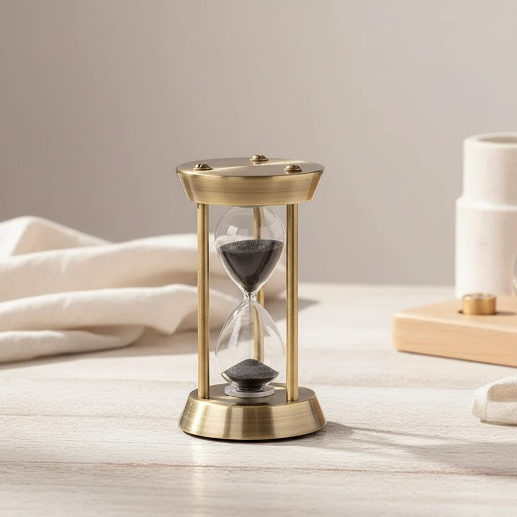 Nordic Metal Hourglass — Decorative Timer