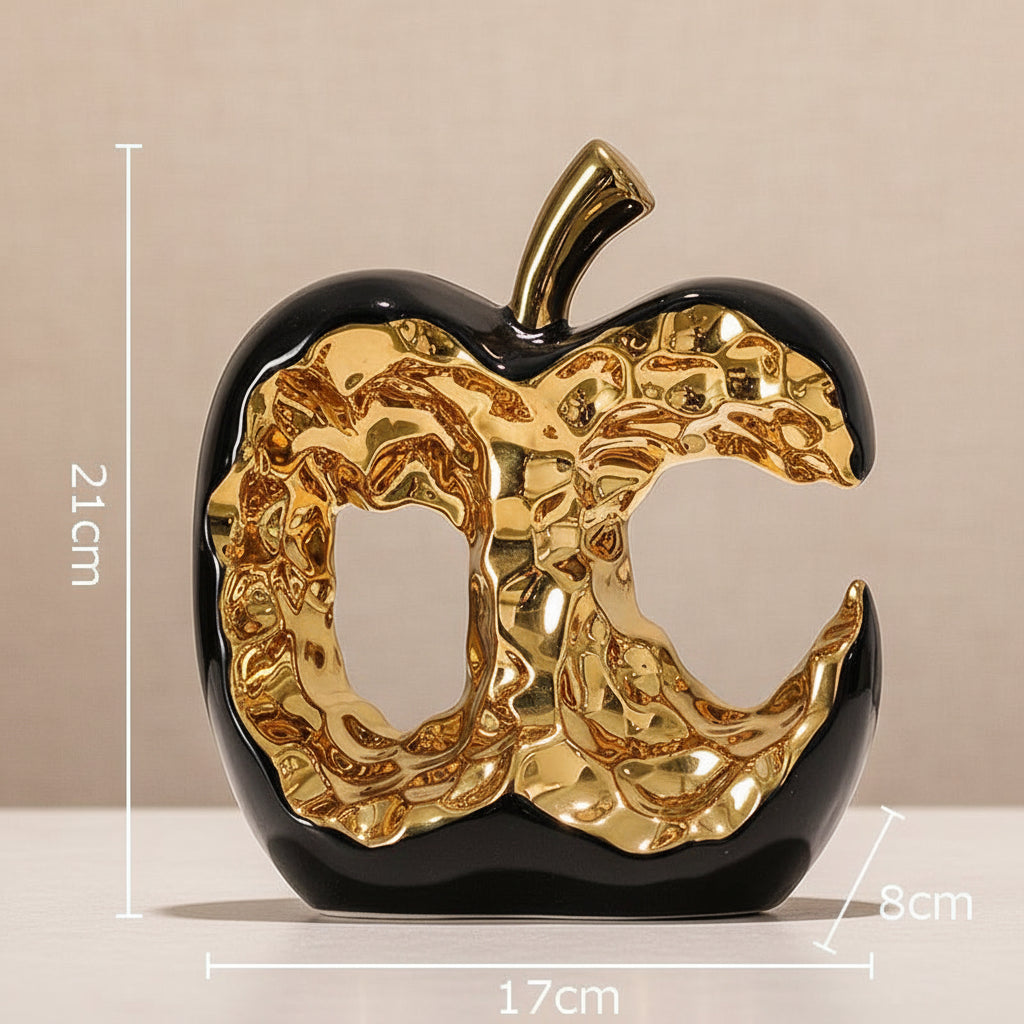 Gold-Plated Apple Ceramic Sculpture