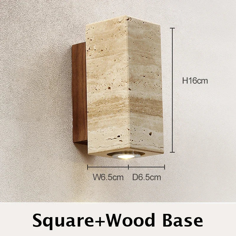 Wabi Sabi Travertine Wall Lamp