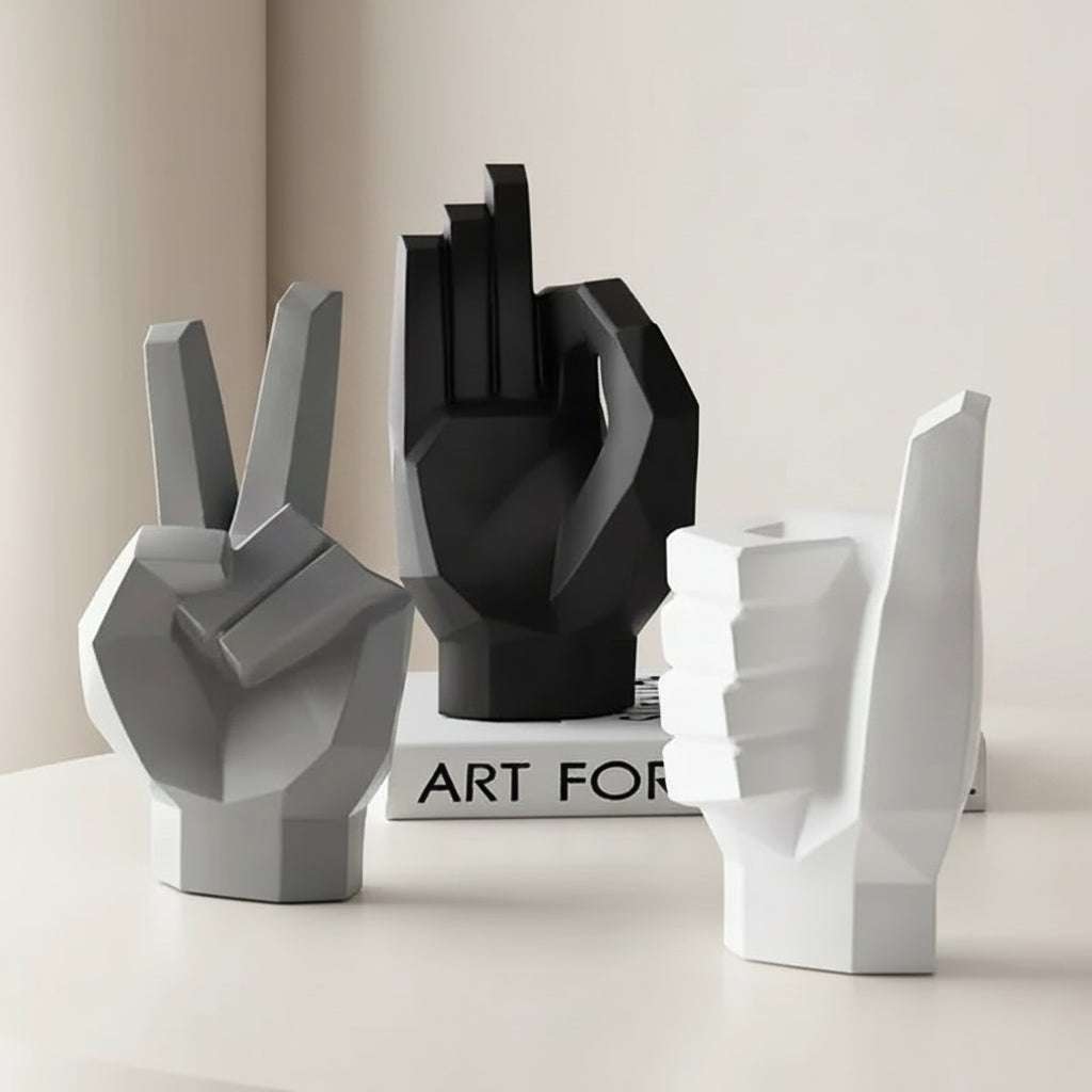 Resin Hand Gesture Sculpture