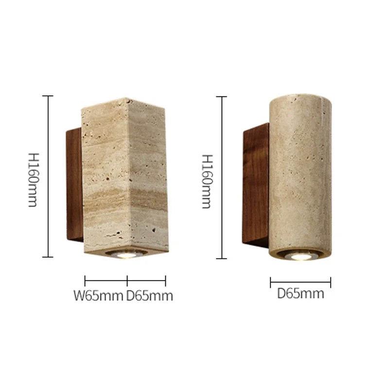 Wabi Sabi Travertine Wall Lamp
