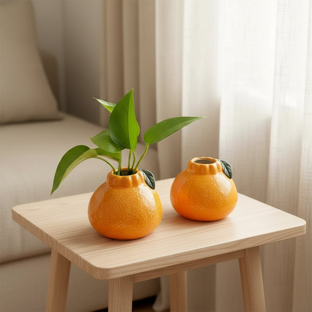 Orange Ceramic Vase