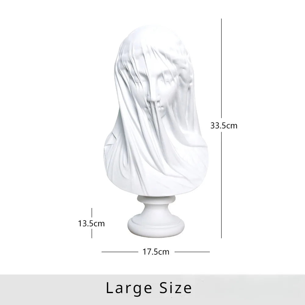 Veiled Lady Bust Sculpture