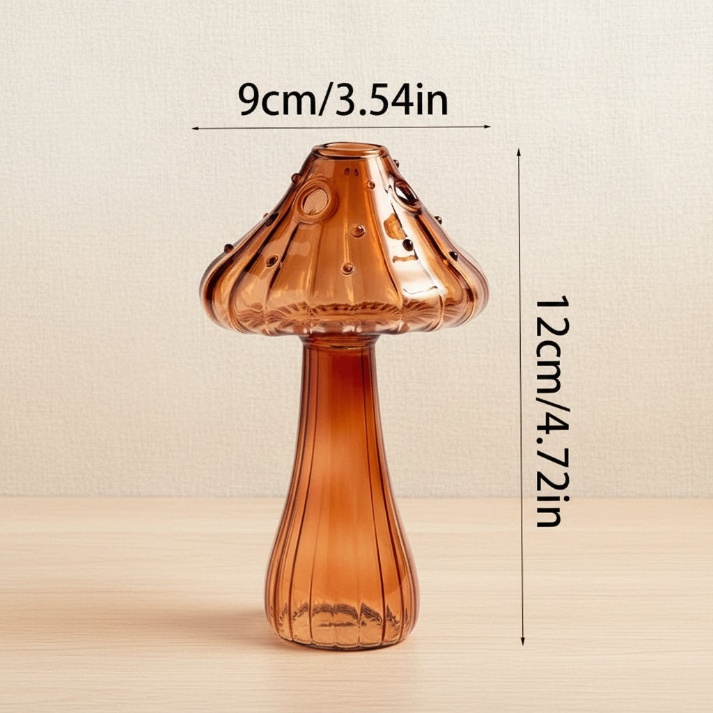 Glass Mushroom Vase — Nordic Style