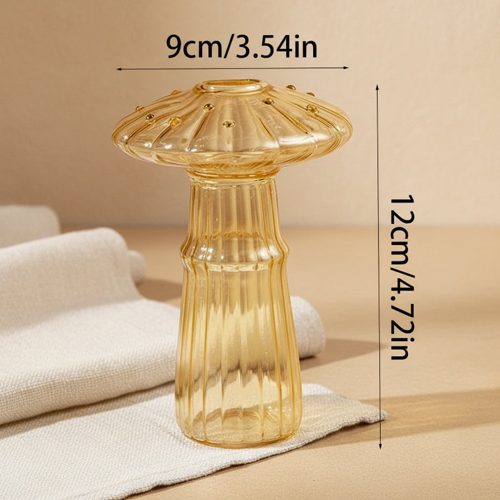 Glass Mushroom Vase — Nordic Style