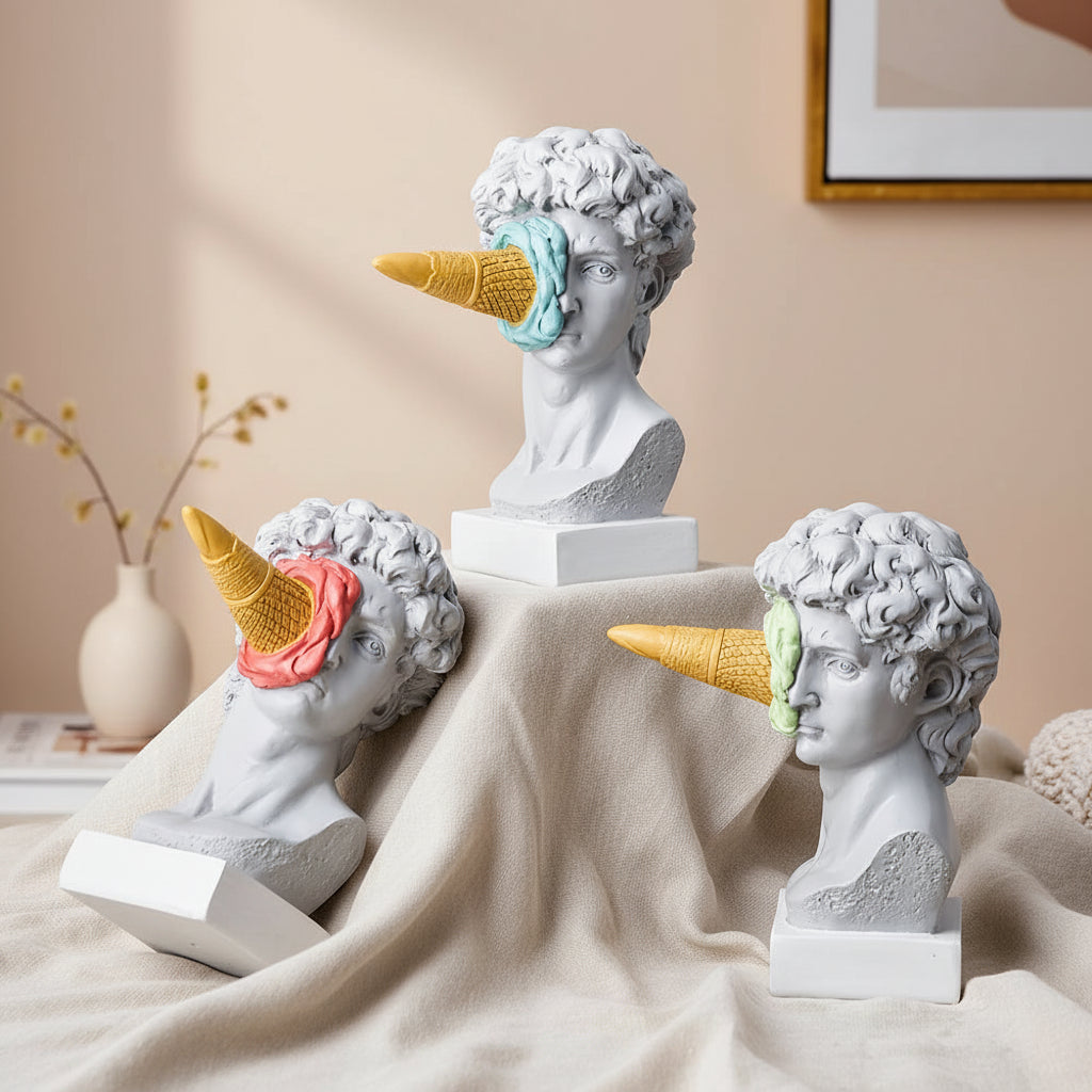 Ice Cream David Sculpture — Resin Desk Ornament
