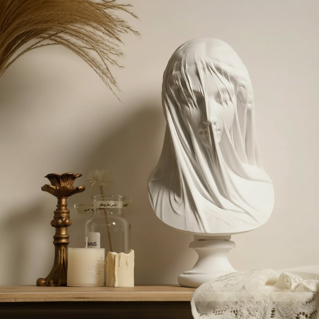 Veiled Lady Bust Sculpture