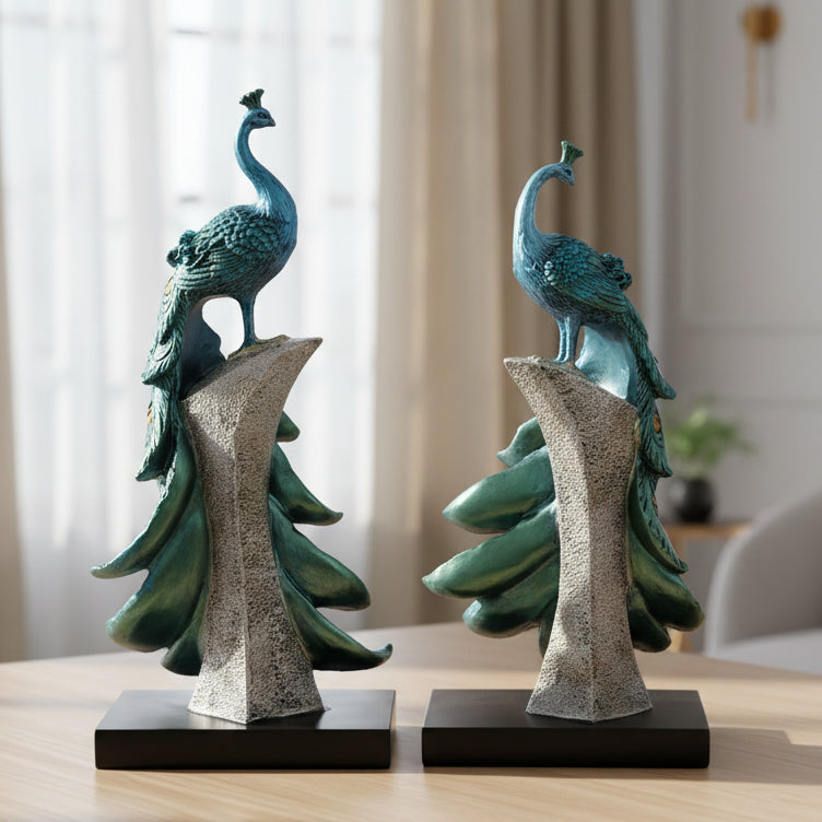 Peacock Resin Sculpture