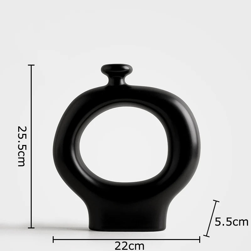 Zebra Stripe Ceramic Vase
