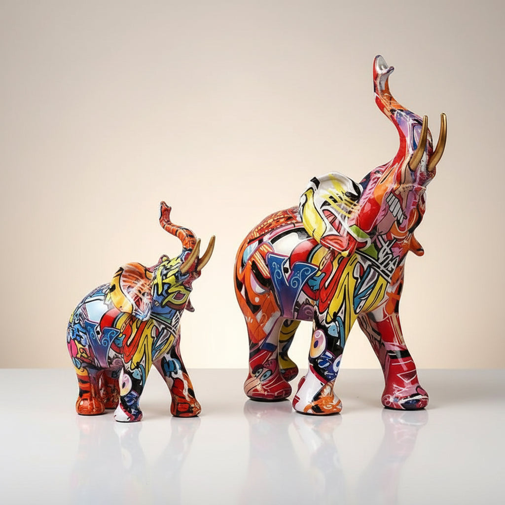 Graffiti Elephant Sculpture