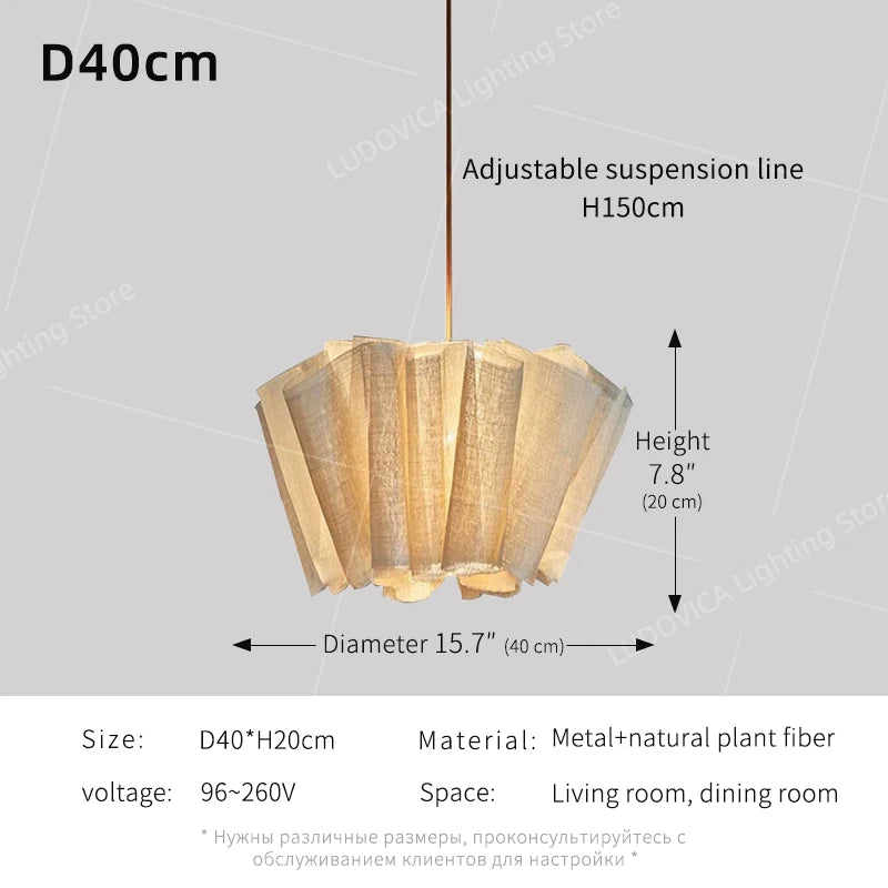 Wabi Sabi Handknit Fabric Pendant Light