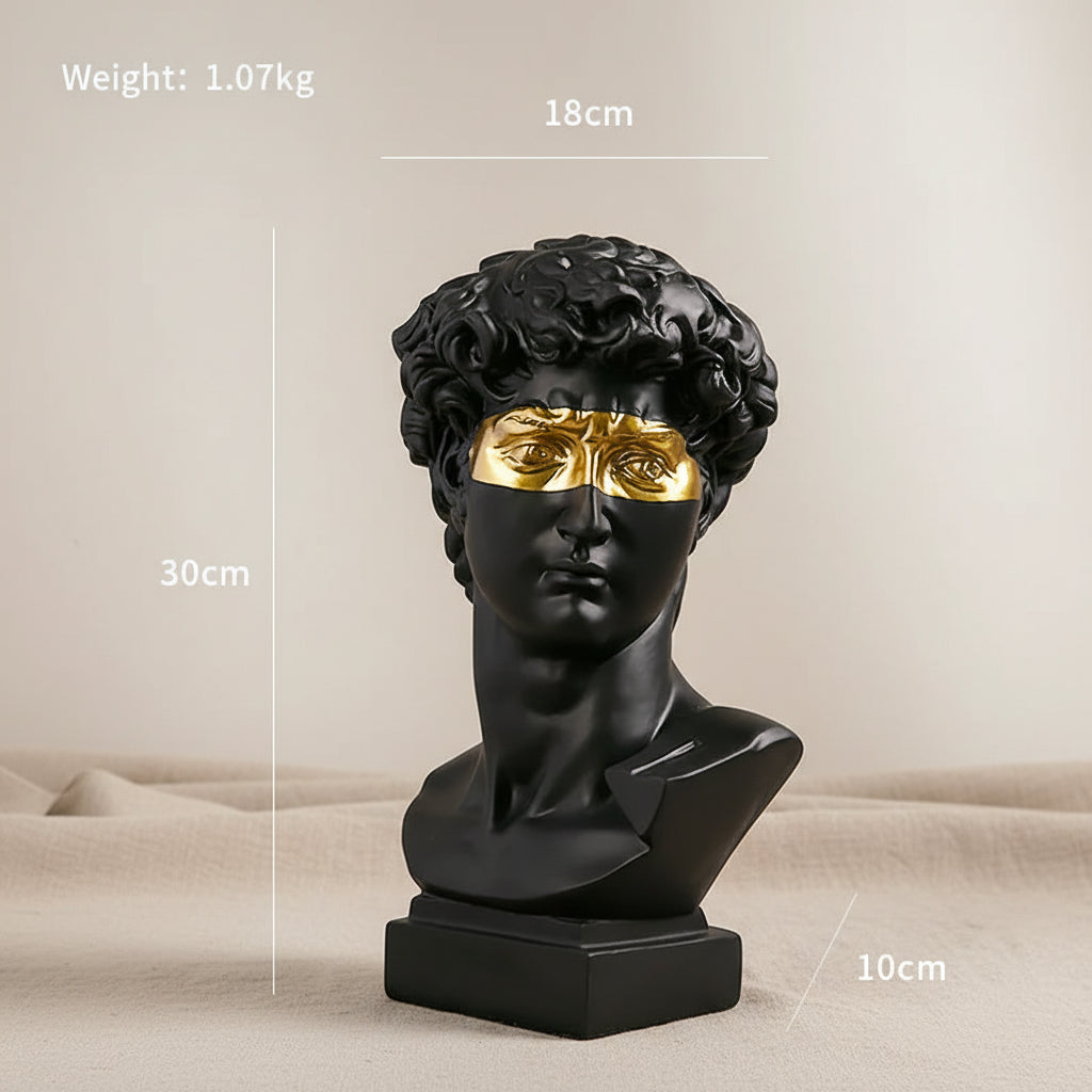 David Head Resin Bust Sculpture