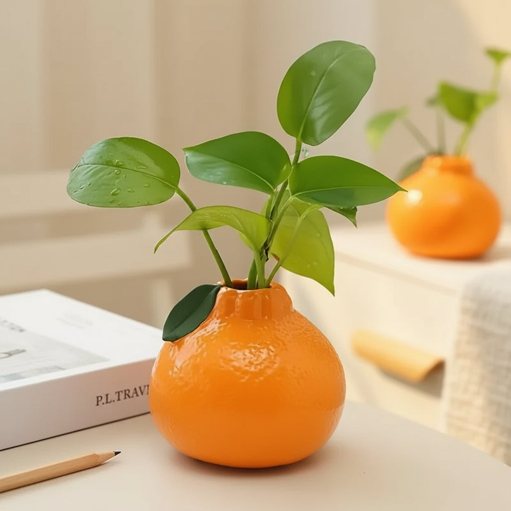 Orange Ceramic Vase
