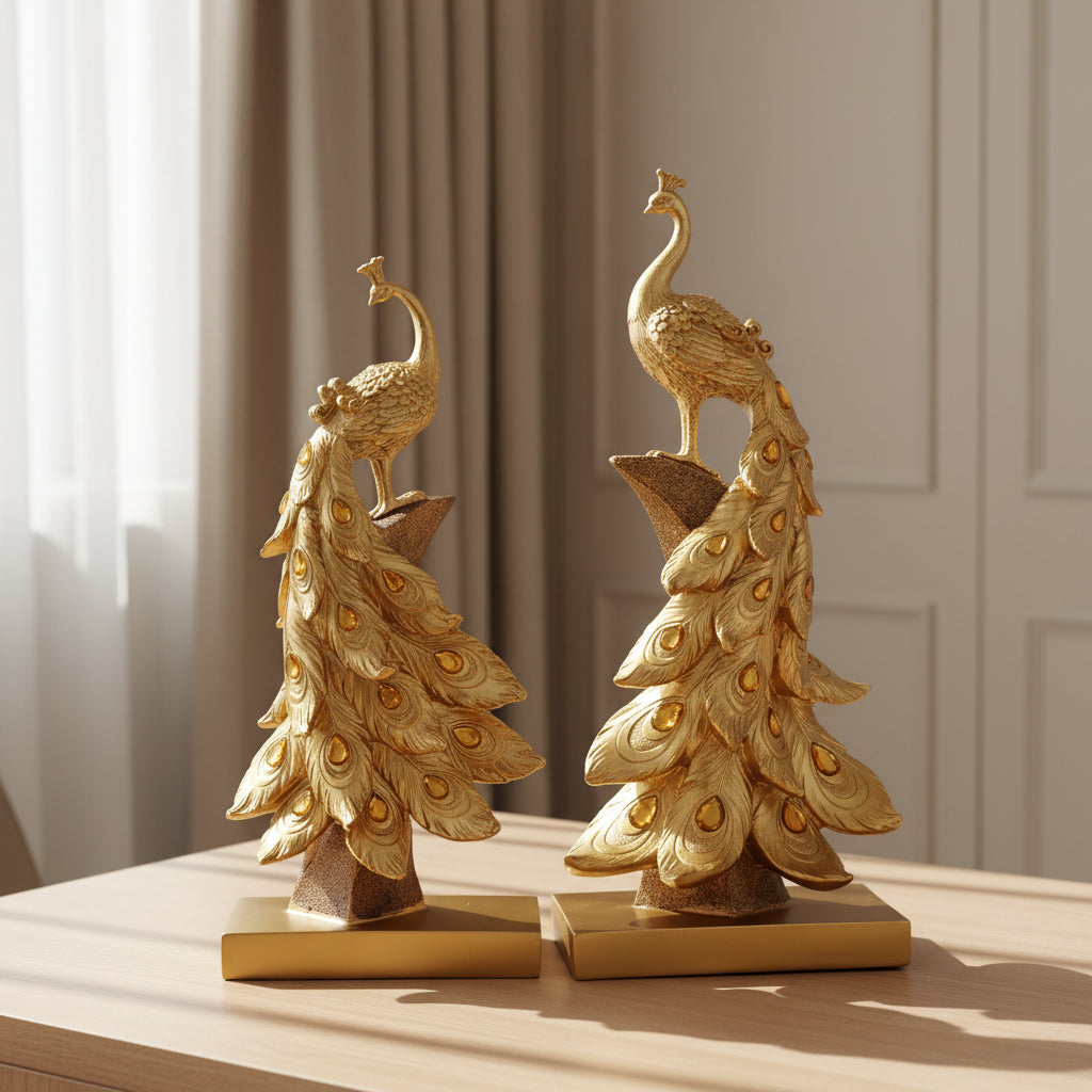 Peacock Resin Sculpture