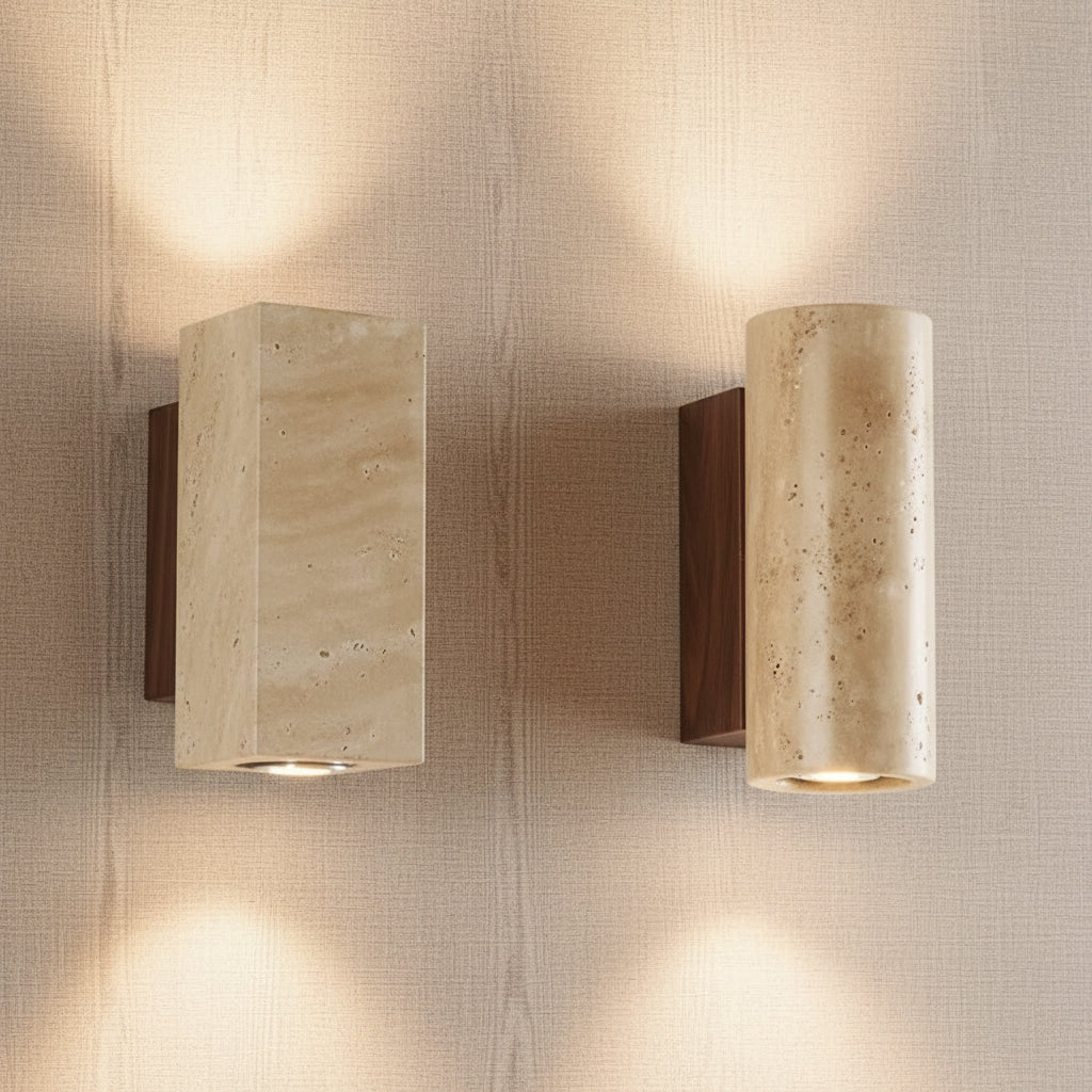 Wabi Sabi Travertine Wall Lamp