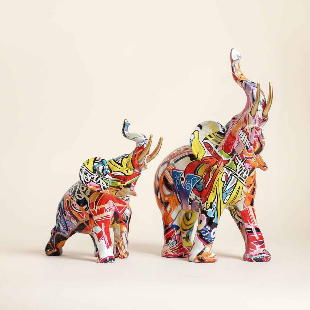 Graffiti Elephant Sculpture