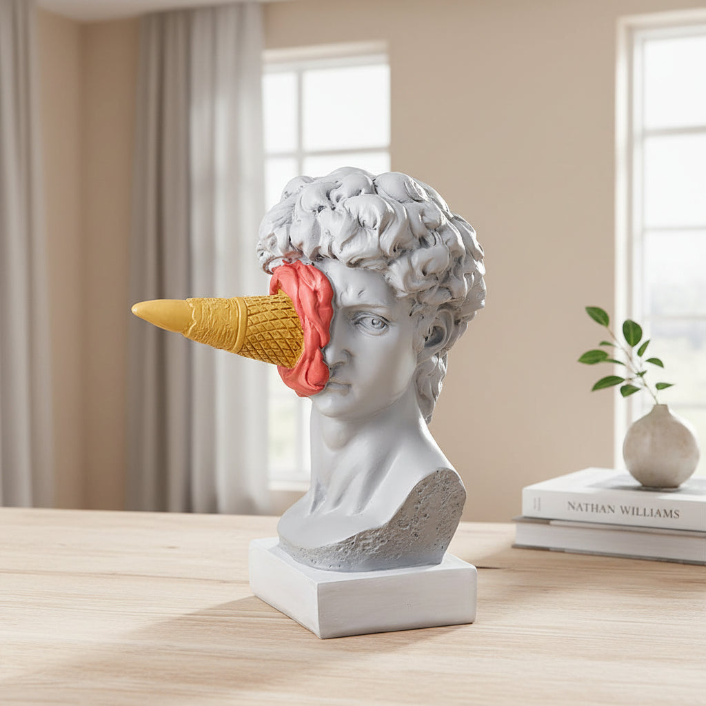 Ice Cream David Sculpture — Resin Desk Ornament