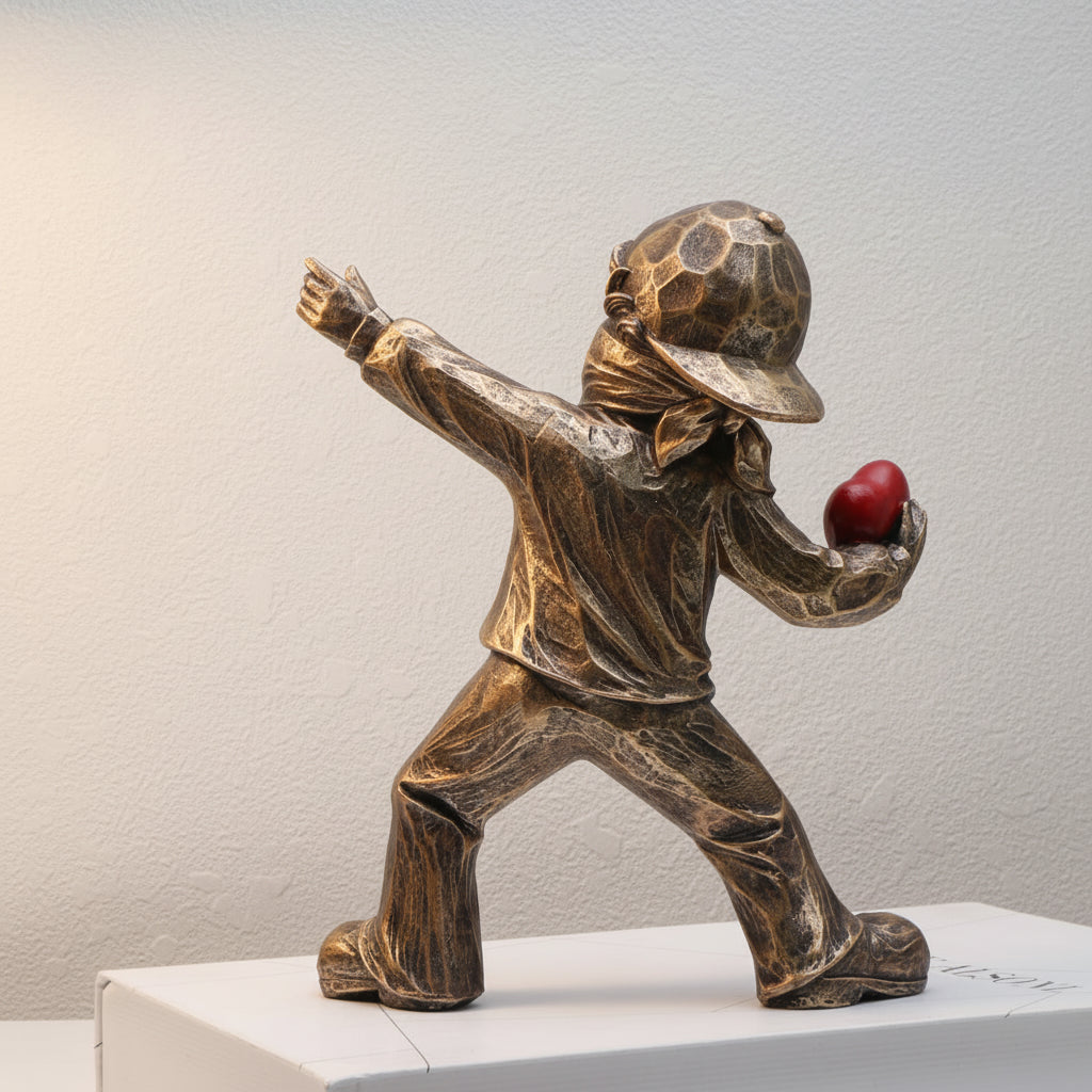 Banksy Stone Thrower Resin Sculpture
