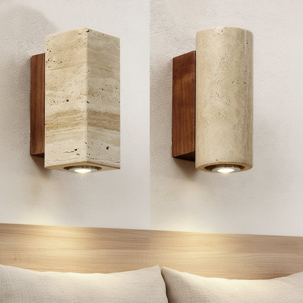 Wabi Sabi Travertine Wall Lamp