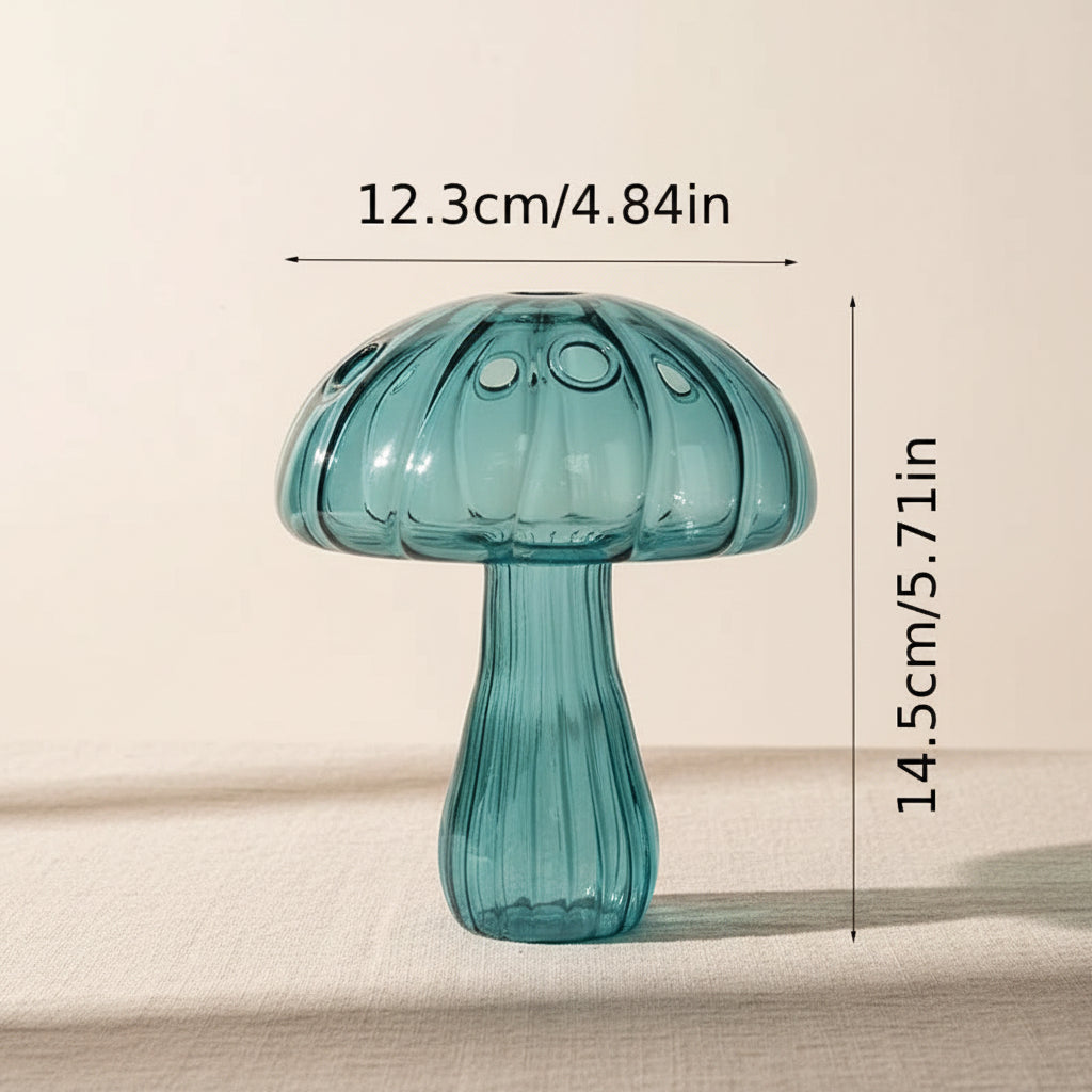 Glass Mushroom Vase — Nordic Style